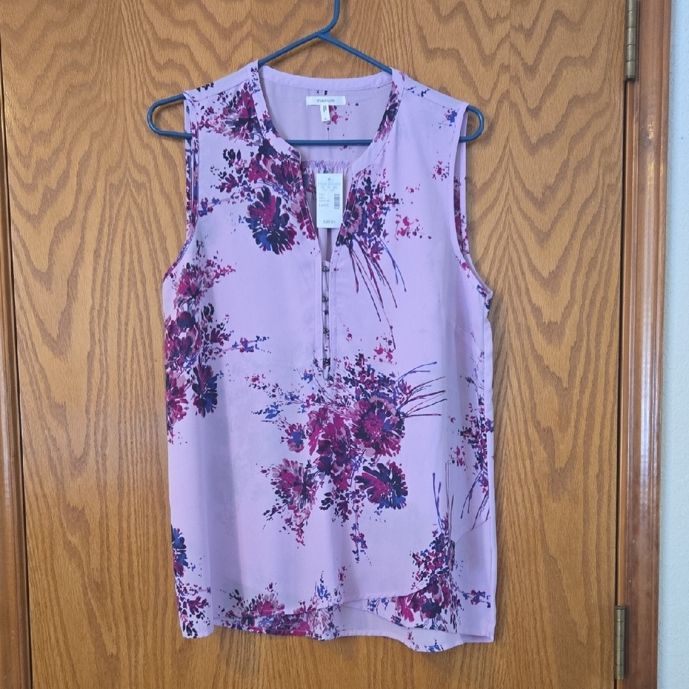 Maurices Purple Blouse with Floral Design